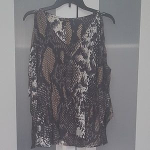 Silk snake print top